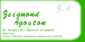 zsigmond agoston business card