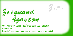 zsigmond agoston business card